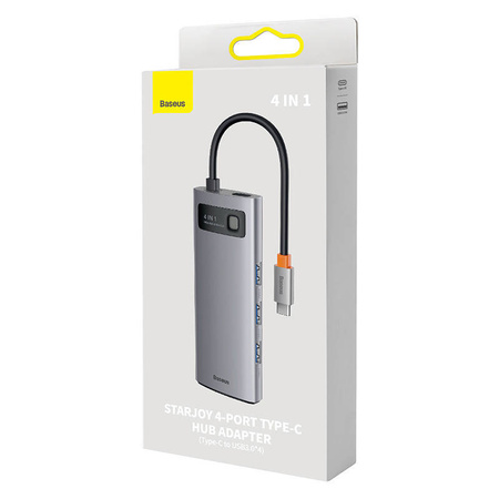 Stacja dokująca HUB Baseus Metal Gleam Series 4 w 1 USB Typ C - 4 x USB 3.2 Gen. 1 (WKWG070013)