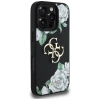 Guess Grained Roses Big 4G Logo iPhone 16 Pro Hülle - Schwarz