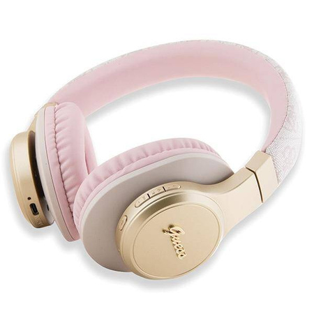 Słuchawki nauszne Guess 4G Script Bluetooth - różowe