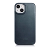 iCarer CE Oil Wax Premium Leather Folio Case skórzane etui iPhone 14 Plus z klapką magnetyczne MagSafe niebieski (AKI14220707-BU)