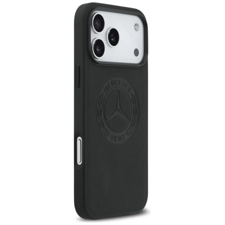 Mercedes Leder Vintage Logo MagSafe Hülle für iPhone 17 Pro Max - Schwarz
