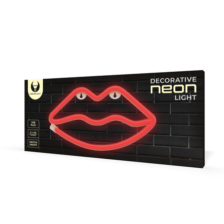 Neon LED USTA czerwone Bat + USB Forever FLNE08 Light