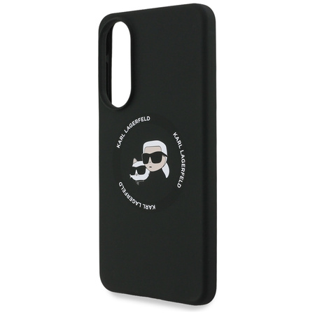 Karl Lagerfeld Silicone Double Heads And Circle MagSafe - Etui Samsung Galaxy S25 Edge (czarny)
