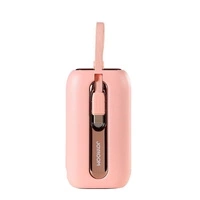 Joyroom mini powerbank 10000mAh Colorful Series 22.5W z 2 wbudowanymi kablami USB C i Lightning różowy (JR-L012)