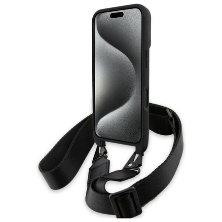 Original Case IPHONE 16 BMW Hardcase M Edition Carbon Stripe & Strap (BMHCP16S23PSCCK) black