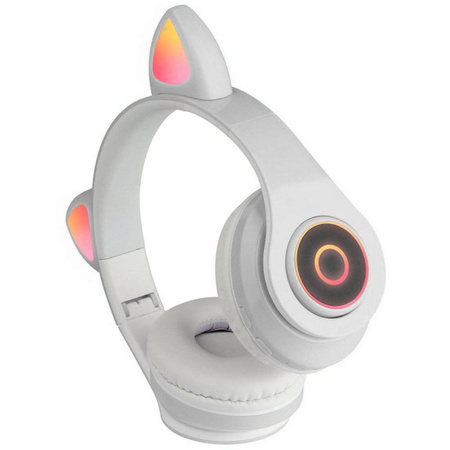 Słuchawki Bezprzewodowe Bluetooth z Kocimi Uszami Składane Z-B39 białe
