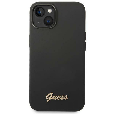 Guess GUHCP14MSLSMK iPhone 14 Plus 6.7 &quot;schwarz / schwarzes Hartschalenetui Silikon Vintage Gold Logo