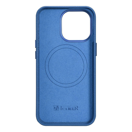 iCarer Case Leather genuine leather case for iPhone 14 Pro hellblau (WMI14220710-LB) (MagSafe compatible)