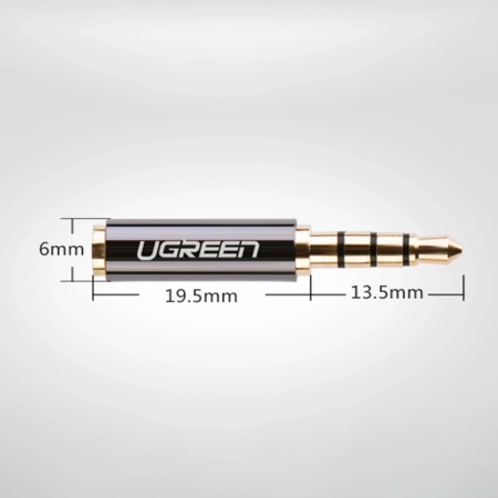 Ugreen adapter przejściówka z 2,5 mm (żeński) micro jack na 3,5 mm mini jack (męski) czarny (20502)