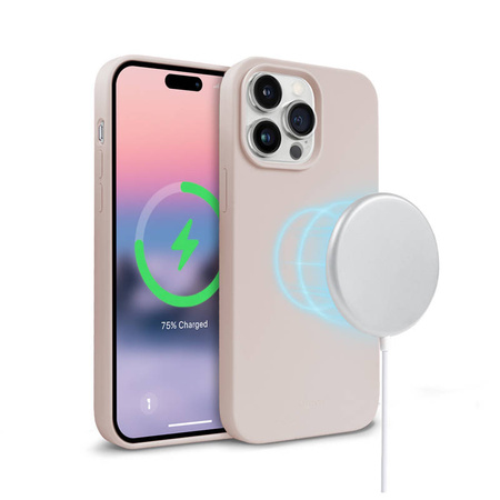 Crong Color Cover Magnetic - Etui iPhone 14 Pro Max MagSafe (piaskowy róż)