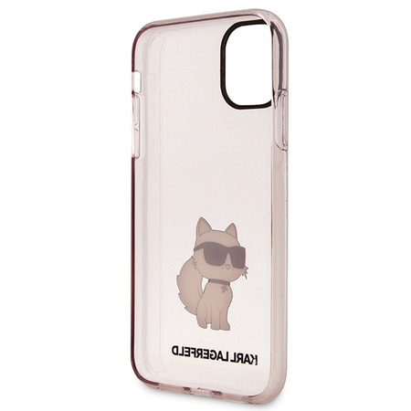 Original Handyhülle IPHONE 11 / XR Karl Lagerfeld Hardcase Ikonik Choupette (KLHCN61HNCHTCP) rosa
