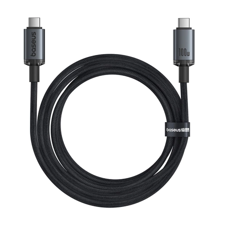 Kabel Baseus Crystal Shine CB000089 USB-C / USB-C USB3.2 100W 20Gbps 1.5m - czarny