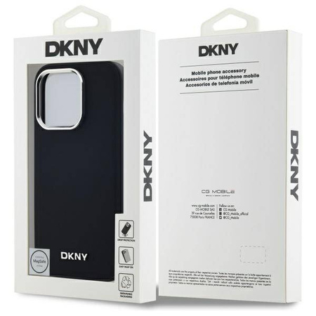 Original Handyhülle IPHONE 14 PRO DKNY Hardcase Plain Logo MagSafe (DKHMP14LPSCMCLK) schwarz