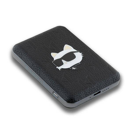 Karl Lagerfeld Induction Powerbank KLPB5FPGKSCHHK 16W 5000mAh black/black Choupette Head Pin MagSafe