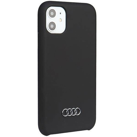 Audi Silikonhülle iPhone 12/12 Pro 6,1&quot; schwarz/schwarz Hardcase AU-LSRIP12P-Q3/D1-BK