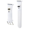 Strap for APPLE WATCH 4 / 5 / 6 / 7 / 8 / SE / ULTRA (42 / 44 / 45 / 49 MM) Karl Lagerfeld Strap 3D Rubber Karl&Choupette Heads (KLAWLSLKCNH) white