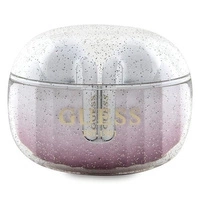 Guess Glitter Gradient TWS Bluetooth-Kopfhörer + Dockingstation – Pink