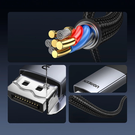 Ugreen DP119 DisplayPort / HDMI 4K 60Hz Kabel 1m - Grau