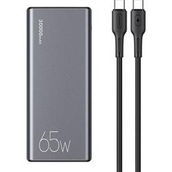 Powerbank 30000mAh  65W 2x QC3.0 USB + USB-C PD + Cable USB-C - USB-C USAMS PB59 grey
