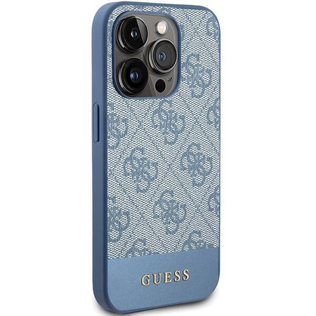 Oryginalne Etui APPLE IPHONE 15 PRO Guess Hardcase 4G Stripe Collection (GUHCP15LG4GLBL) niebieskie