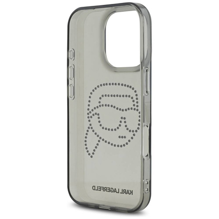 Oryginalne Etui IPHONE 16 PRO Karl Lagerfeld Hardcase IML Rhinestones Karl Head czarne