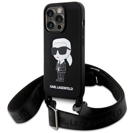 Karl Lagerfeld KLHCP15XSCBSKNK iPhone 15 Pro Max 6.7&quot; hardcase black/black Crossbody Silicone Ikonik