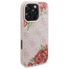 Original Handyhülle IPHONE 16 PRO MAX Guess Hardcase 4G Flowers Print MagSafe (GUHMP16XP4ROPEMCP) rosa
