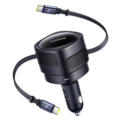 Baseus Enjoyment Max Ładowarka Samochodowa C+C Kable 60W Kosmiczna Czerń