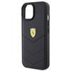 Ferrari Quilted Metal Logo-Hülle für iPhone 15 – Schwarz