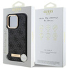 Original Handyhülle IPHONE 16 PRO Guess Hardcase 4G Logo Plate MagSafe (GUHMP16LU4GPRK) schwarz
