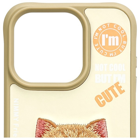Nimmy etui iPhone 15 Pro 6.1" khaki  Cool&Cute 2.0 Cat