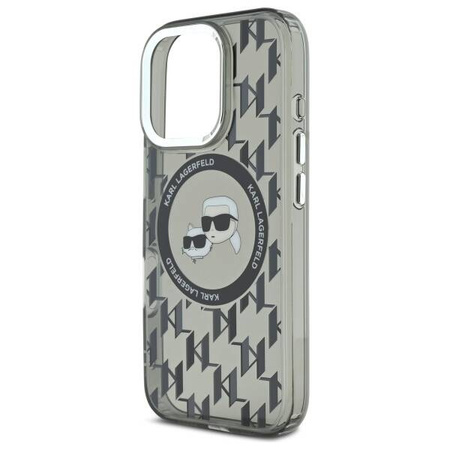 Karl Lagerfeld nakładka do iPhone 16 Pro 6,3&quot; KLHMP16LHMCKMHK czarna Hardcase IML Monogram Karl&Choupette Head MagSafe