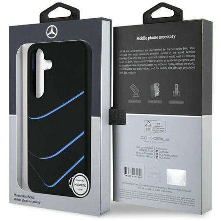 Oryginalne Etui SAMSUNG GALAXY S25 Mercedes Silicone Contrasted Curves MagSafe czarne