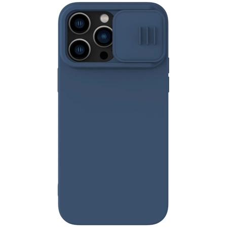Nillkin CamShield Magnetic Silicone Case etui iPhone 14 Pro Max magnetyczny MagSafe pokrowiec z osłoną na aparat niebieski