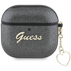 Original Case APPLE AIRPODS 4 Guess Metallic Script Charm black