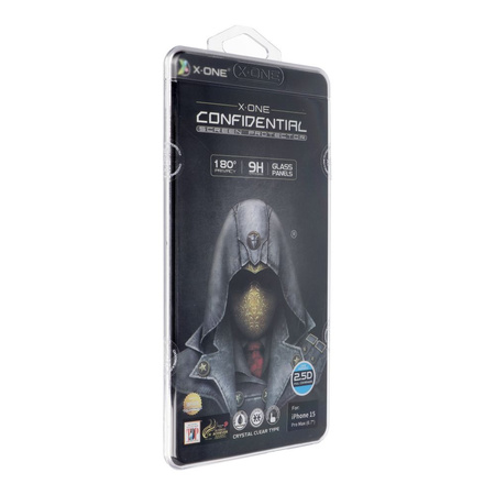 Szkło hartowane X-ONE Full Cover Extra Strong Privacy - do iPhone 15 Pro Max (full glue) czarny