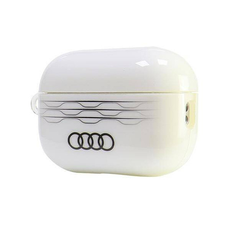 Original Handyhülle APPLE AIRPODS PRO 2 Audi IML Geometric Pattern Cover (AU-IMLAPP2-A6/D3-WE) weiß