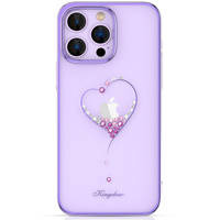 Kingxbar Wish Series case for iPhone 14 Plus decorated with crystals purple