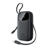 Baseus EnerFill FC31 10000mAh 22.5W Powerbank with Digital Display and 2 Built-in Cables (USB-C + Lightning) - Black