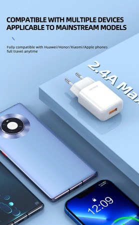 JELLICO Netz-Ladegerät EU01 2.4A 12W 1xUSB weiss
