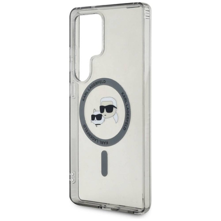 Etui Karl Lagerfeld Button Karl & Choupette Heads Printed Logo MagSafe Samsung Galaxy S25 Ultra czarny