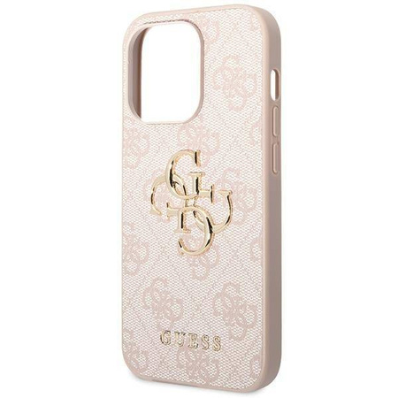 Guess 4G Big Metal Logo Hülle für iPhone 15 Pro – Rosa