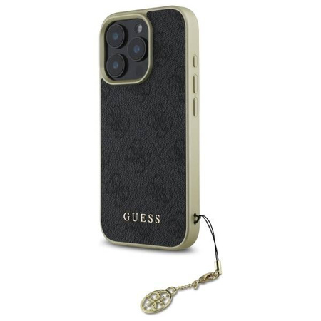 Original Case IPHONE 16 PRO MAX Guess Hardcase 4G Charms Collection (GUHCP16XGF4GGR) black