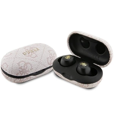 TWS Guess 4G Metall-Bluetooth-Kopfhörer mit ENC-Dockingstation – Pink