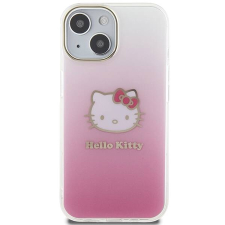 Hello Kitty IML Gradient Electrop Kitty Head Hülle für iPhone 15 – Rosa