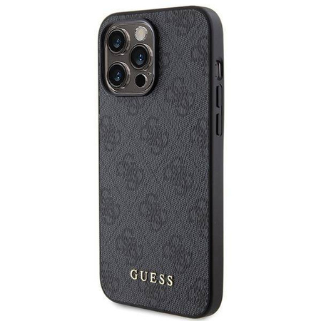 Guess 4G Metal Gold Logo case for iPhone 15 Pro - gray