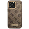 Original Case IPHONE 14 PRO Guess Hard Case 4G Logo Plate MagSafe (GUHMP14LU4GPRW) brown