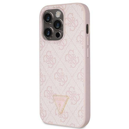 Oryginalne Etui IPHONE 14 PRO Guess Hardcase Crossbody 4G Metal Logo (GUHCP14LP4TDSCPP) różowe