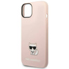 Oryginalne Etui IPHONE 14 PLUS Karl Lagerfeld Hardcase Silicone Choupette Body (KLHCP14MSLCTPI) jasny róż