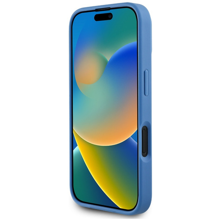 Original Handyhülle IPHONE 16 Guess 4G Circle Classic Logo MagSafe blau